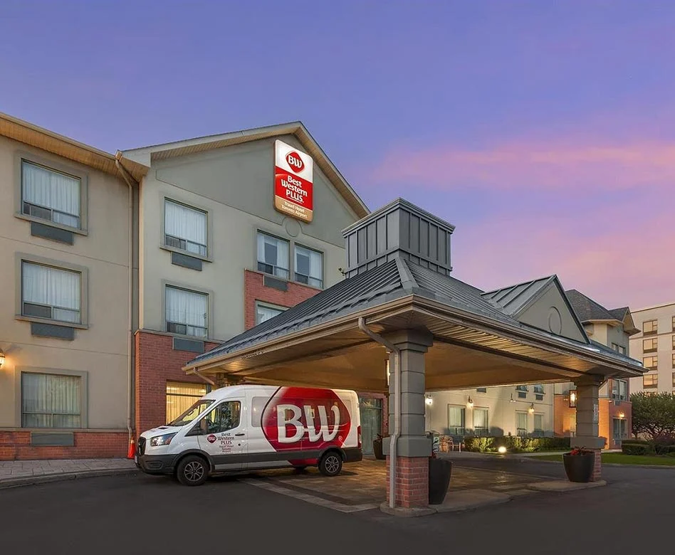 Hotel Exterior at Sunset