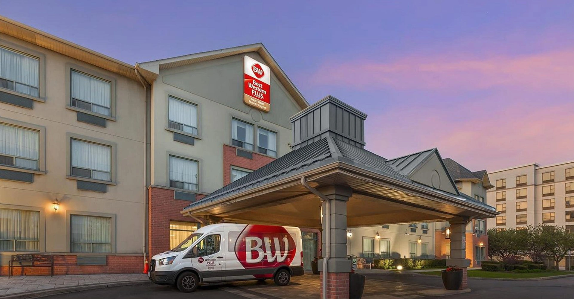 Hotel Exterior at Sunset