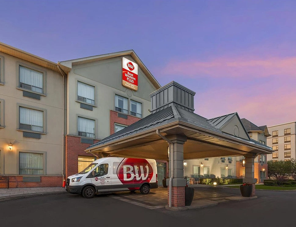 Hotel Exterior at Sunset